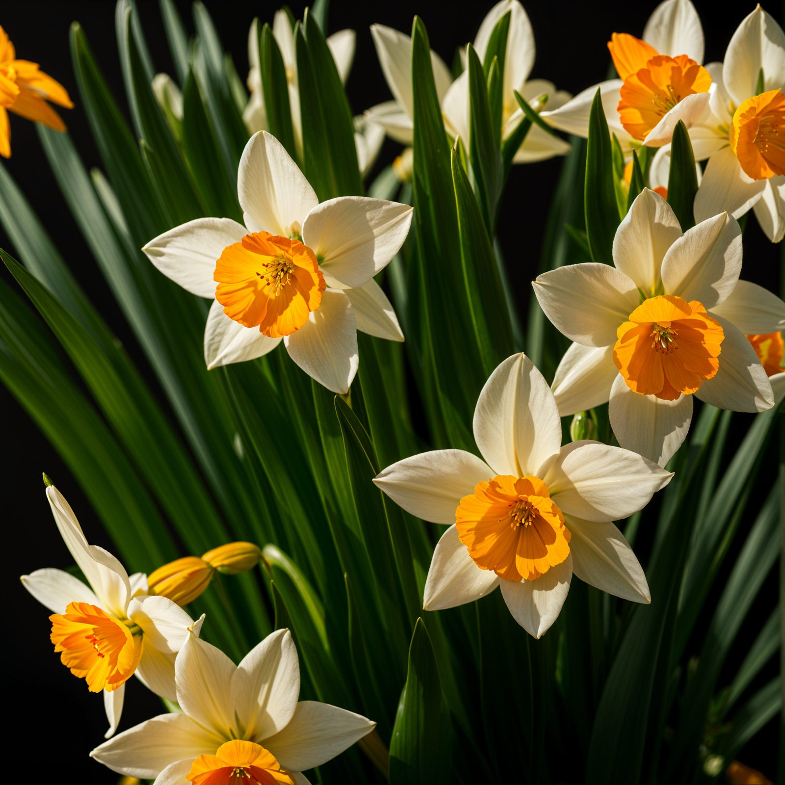 Narcissus tazetta plant with flower in a planter, indoor décor, under clear lighting.